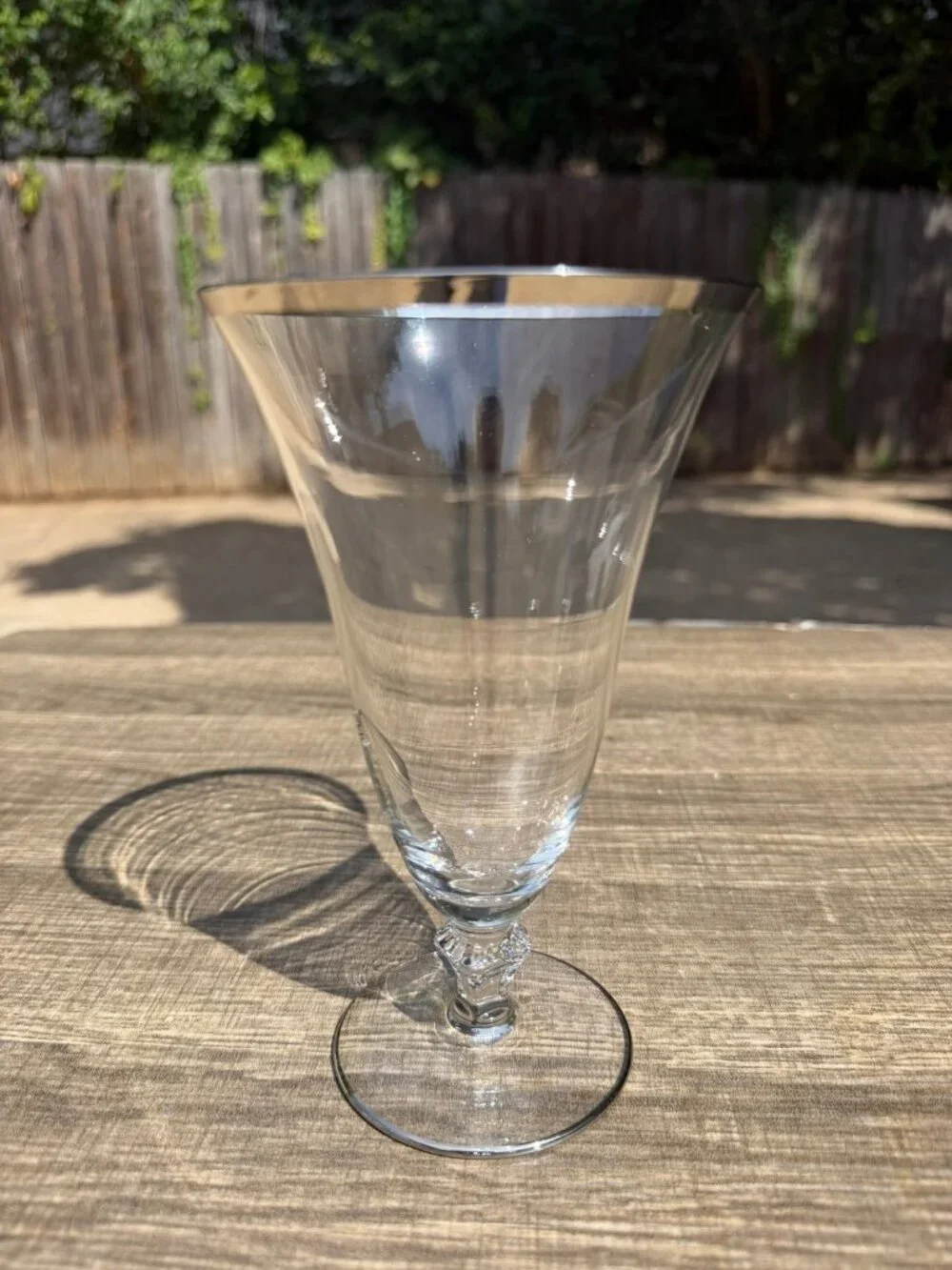 MCM Thick Platinum Rim Vintage 6 5/8